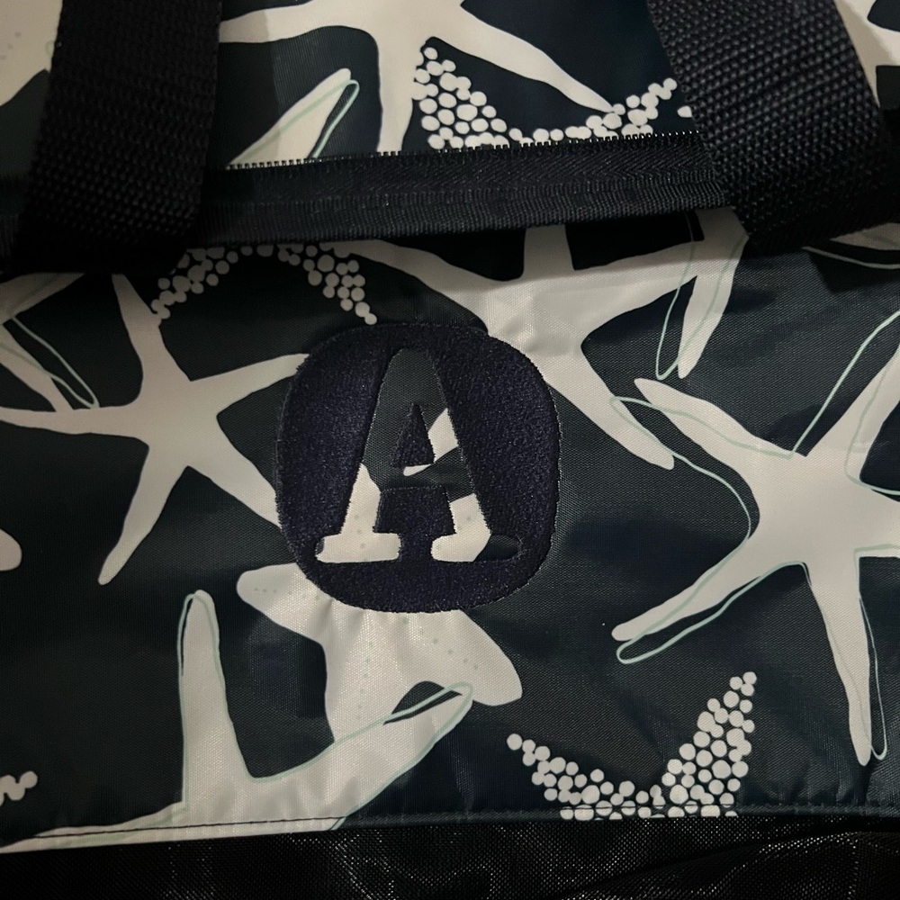 Thirty one Sand and Shore Thermal Tote 
Embroidered with an A